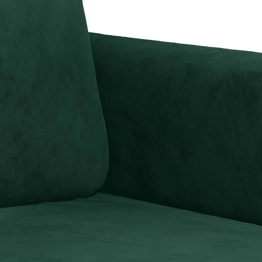 Divano a 2 Posti Verde Scuro 140 cm in Velluto