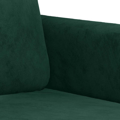 Divano a 2 Posti Verde Scuro 140 cm in Velluto