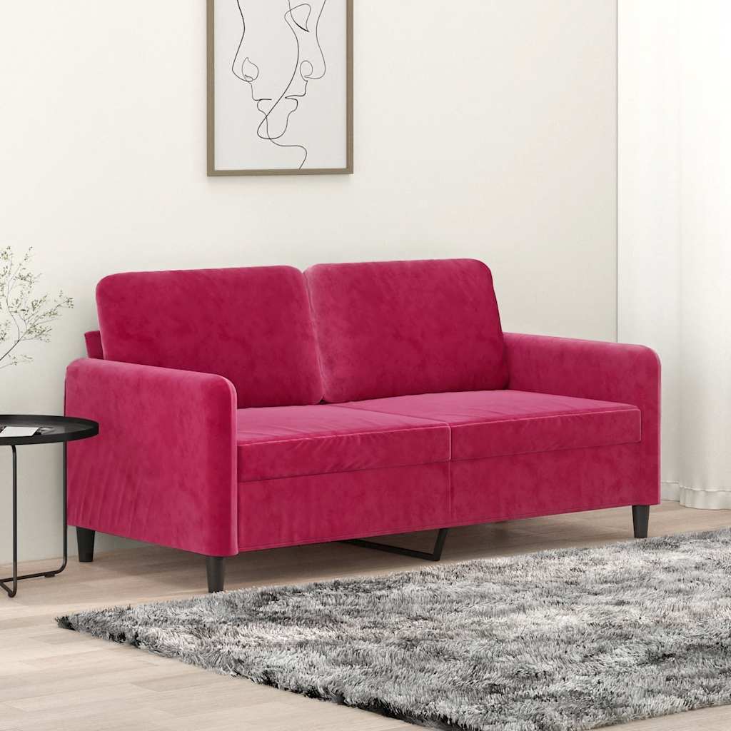 Divano a 2 Posti Rosso Vino 140 cm