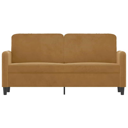 Divano a 2 Posti Marrone 140 cm in Velluto | homemem39