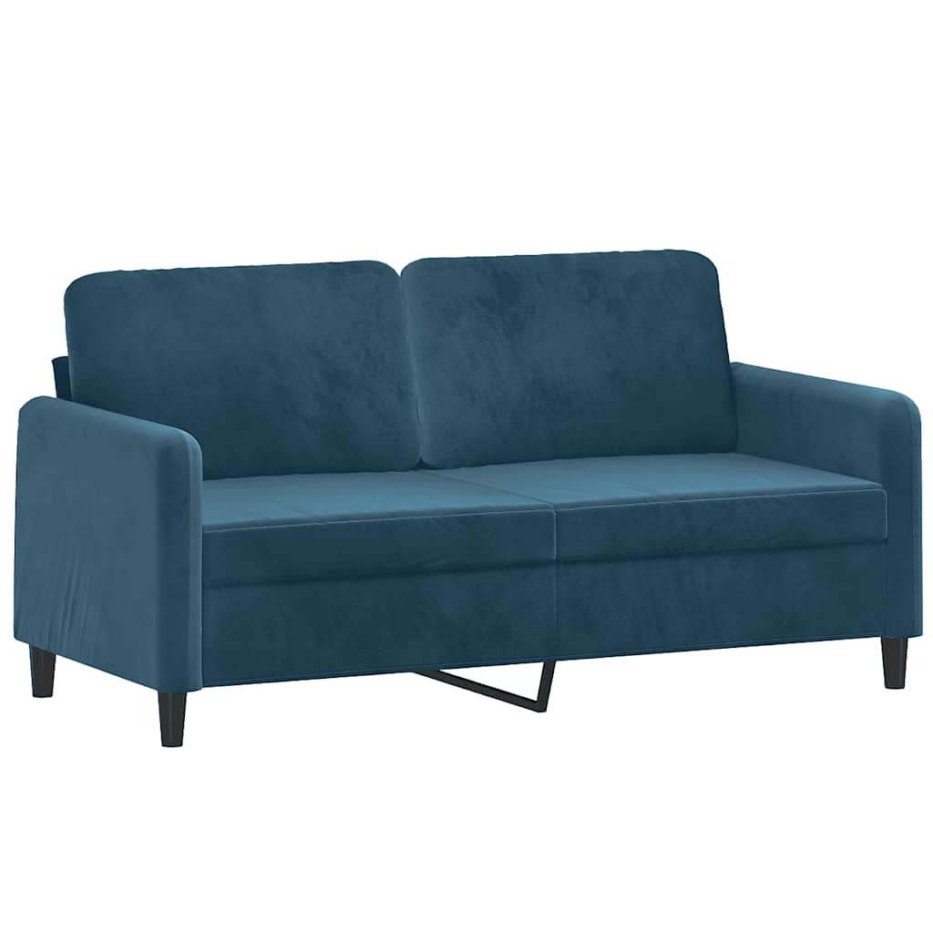 Divano a 2 Posti Blu 140 cm in Velluto