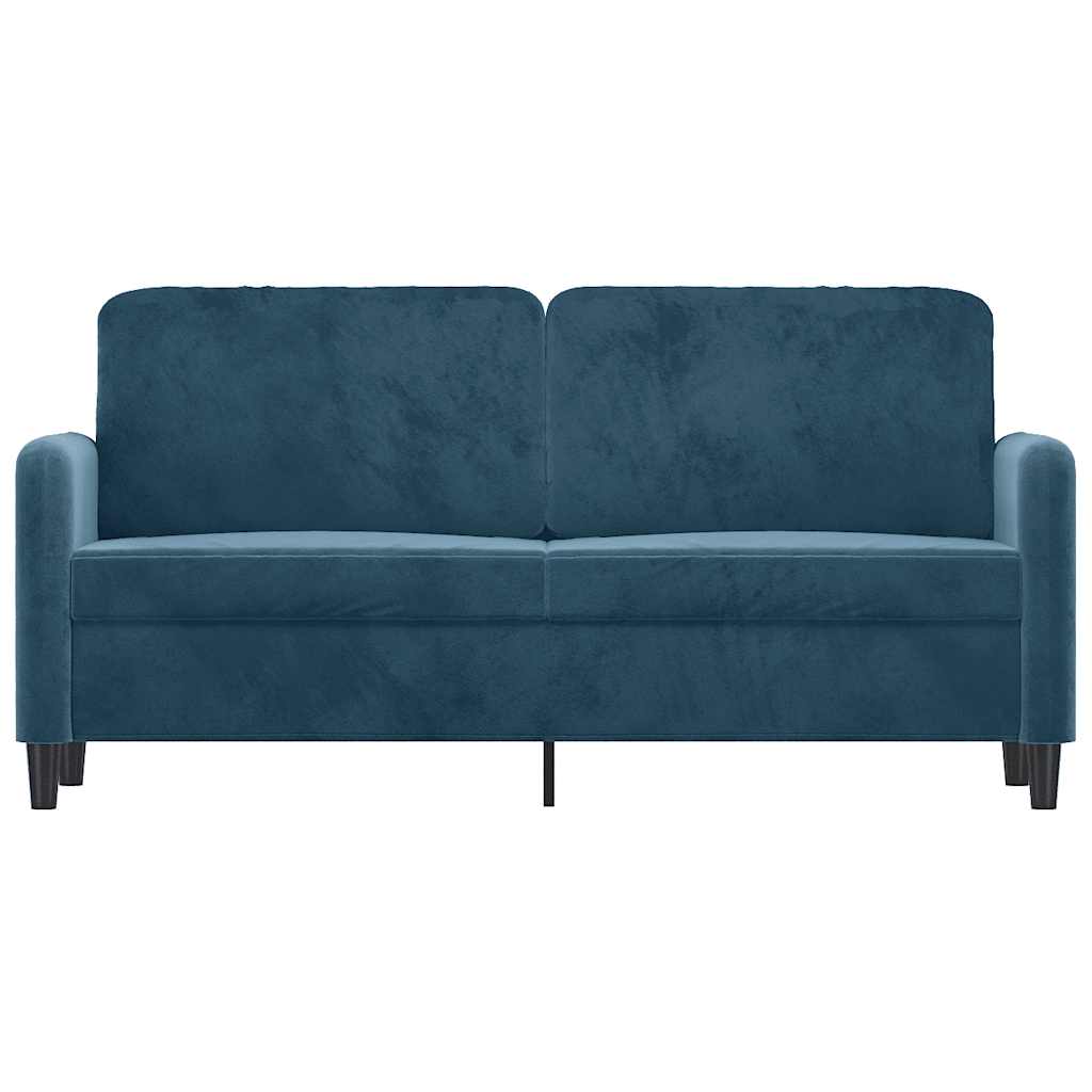 Divano a 2 Posti Blu 140 cm in Velluto