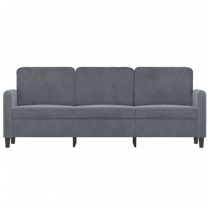 Divano a 3 Posti Grigio Scuro 180 cm in Velluto
