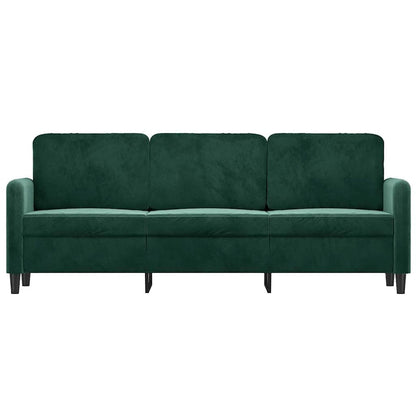 Divano a 3 Posti Verde Scuro 180 cm in Velluto
