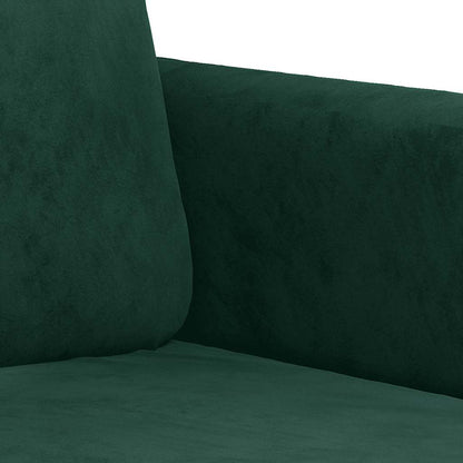 Divano a 3 Posti Verde Scuro 180 cm in Velluto