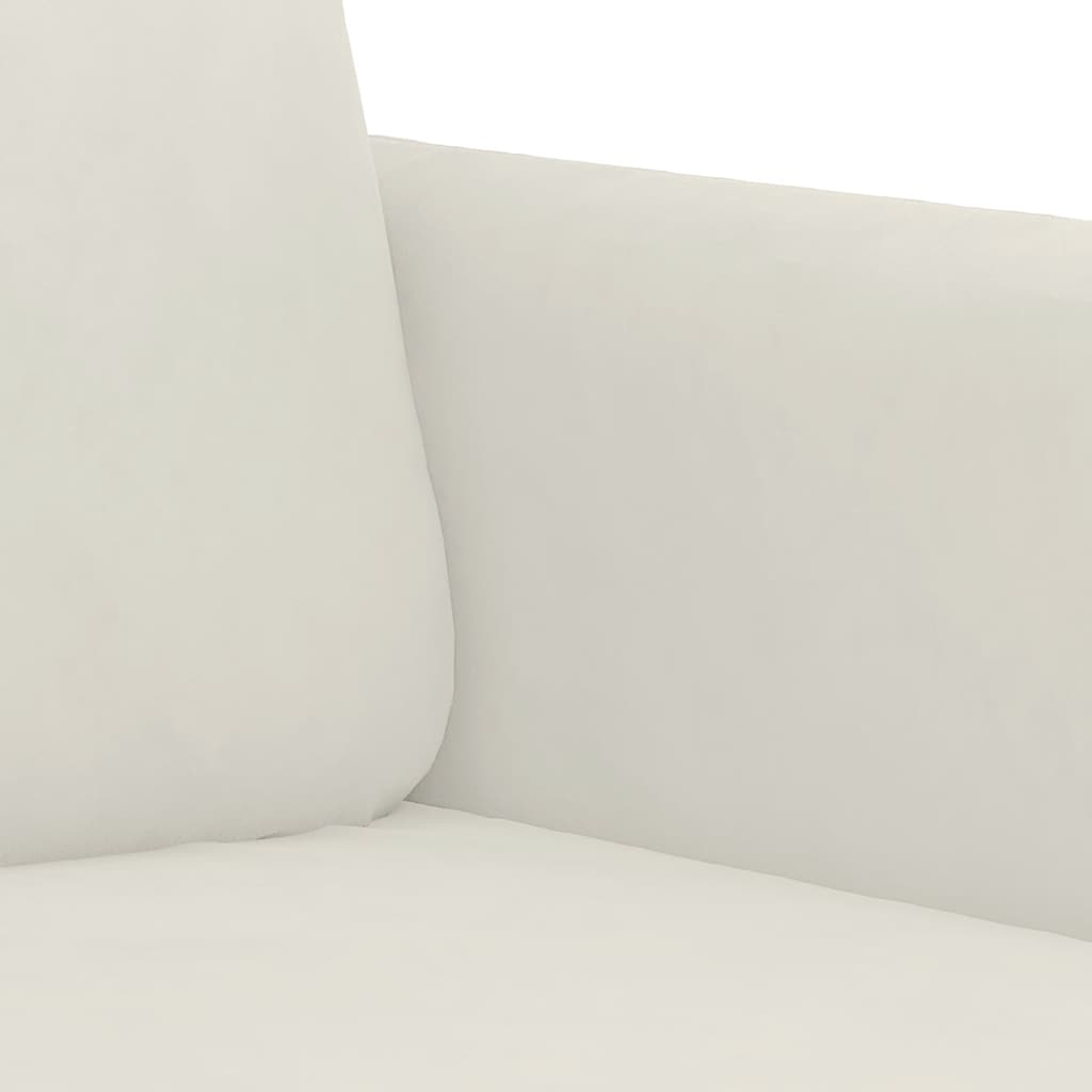 Divano a 3 Posti Crema 180 cm in Velluto