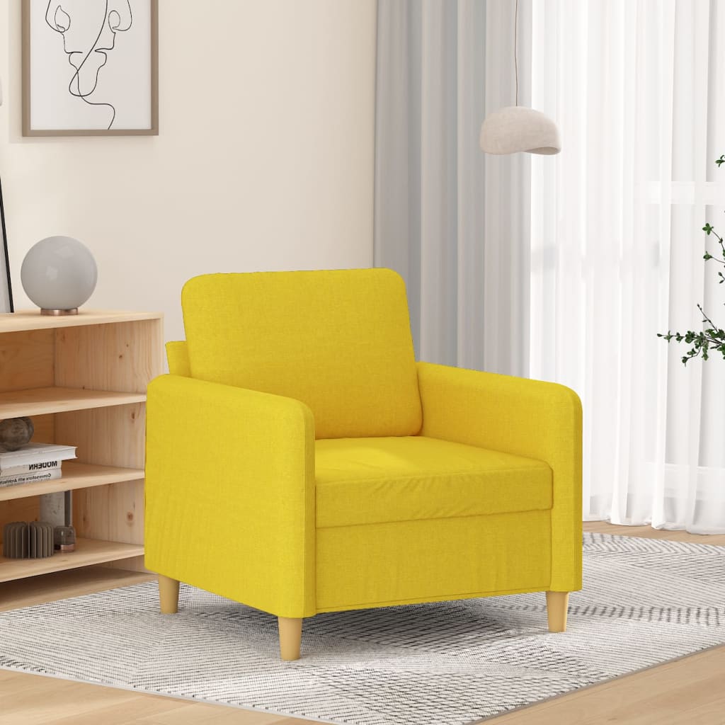 Poltrona Giallo Chiaro 60 cm in Tessuto - homemem39
