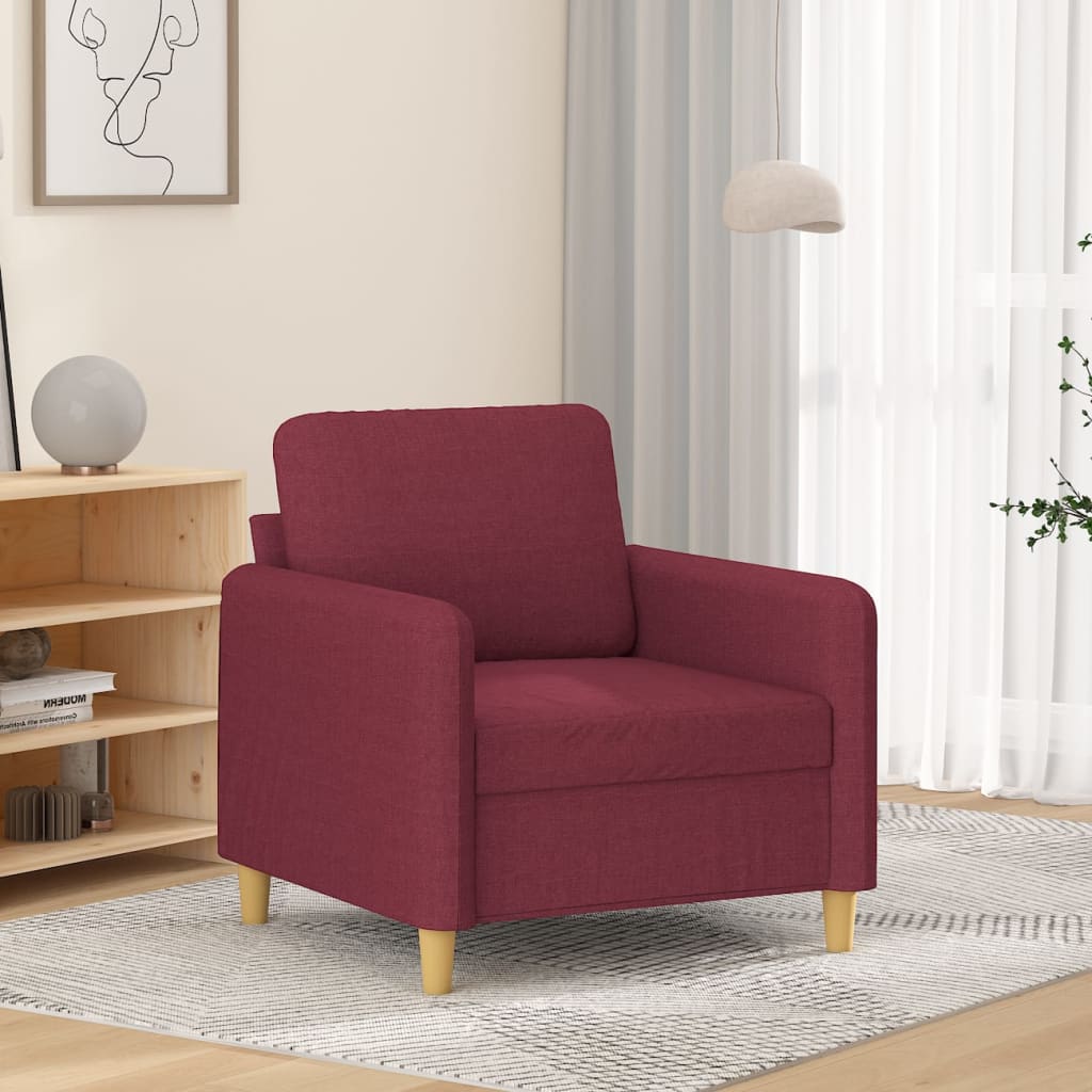 Poltrona Rosso Vino 60 cm in Tessuto - homemem39