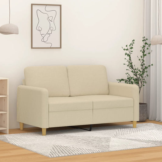 Divano a 2 Posti Crema 120 cm in Tessuto | homemem39