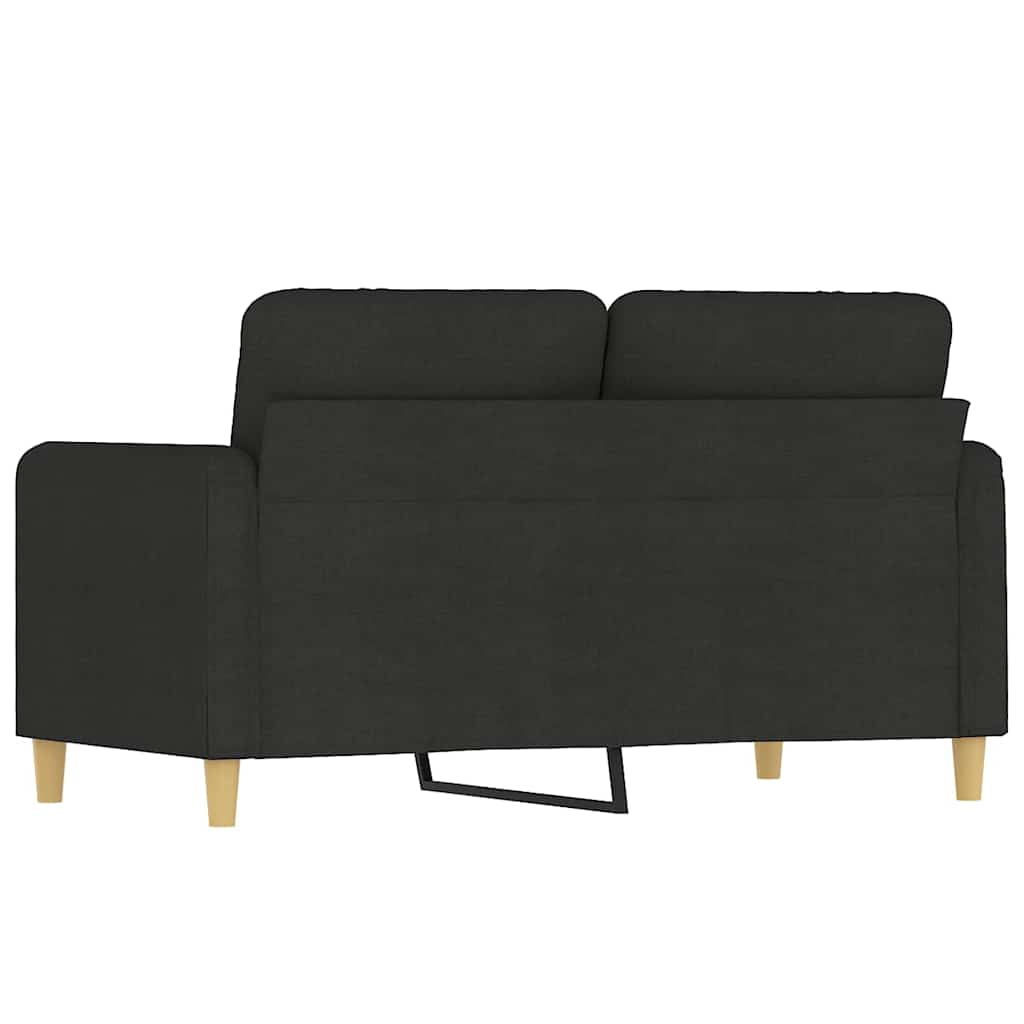 Divano a 2 Posti Nero 120 cm in Tessuto | homemem39