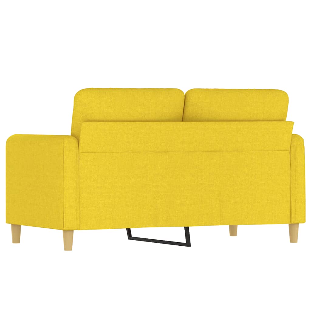 Divano a 2 Posti Giallo Chiaro 120 cm in Tessuto | homemem39