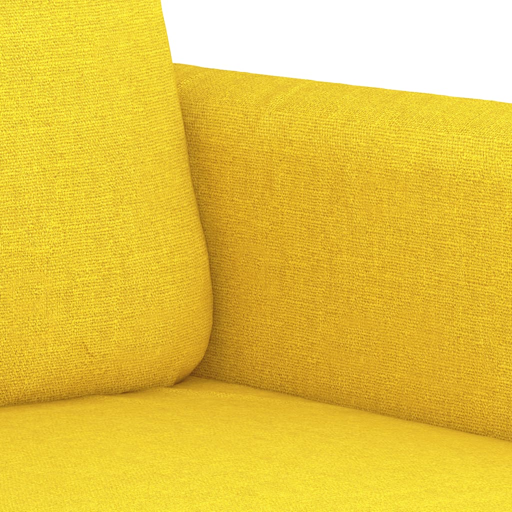 Divano a 2 Posti Giallo Chiaro 120 cm in Tessuto | homemem39