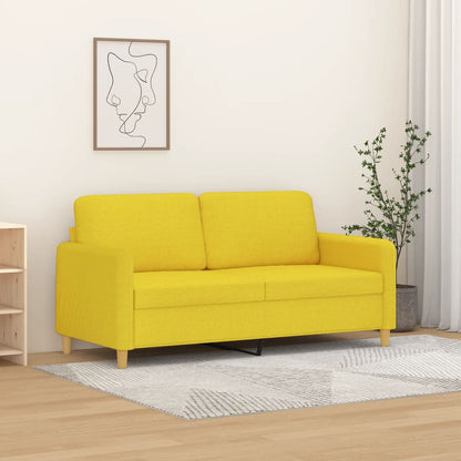 Divano a 2 Posti Giallo Chiaro 140 cm in Tessuto | homemem39