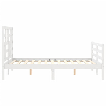 Giroletto con Testiera Bianco Small Double Legno Massello