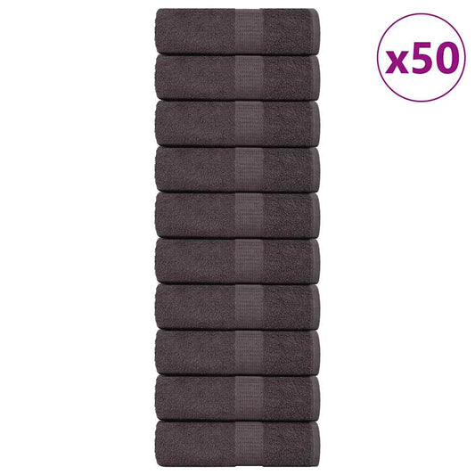 Asciugamani Ospiti 50 pz Antracite 30x50cm 360 g/m² 100% Cotone