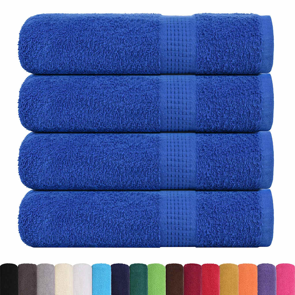 Asciugamani 4 pz Blu 50x100 cm 360 g/m² 100% Cotone