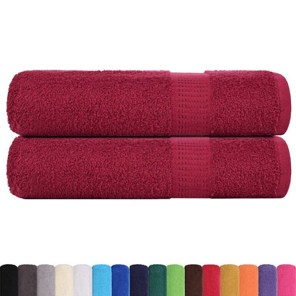 Asciugamani Doccia 2 pz Bordeaux 70x140 cm 360 g/m² 100% Cotone