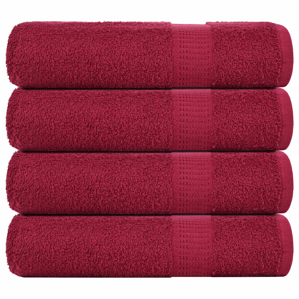 Asciugamani Doccia 4 pz Bordeaux 70x140 cm 360 g/m² 100% Cotone