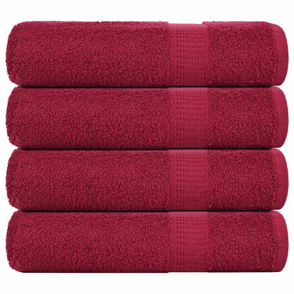 Asciugamani Doccia 4 pz Bordeaux 70x140 cm 360 g/m² 100% Cotone