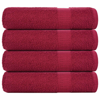 Asciugamani da Bagno 4pz Bordeaux 100x150cm 360g/m² 100% Cotone