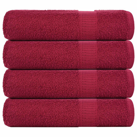 Asciugamani da Bagno 4pz Bordeaux 100x150cm 360g/m² 100% Cotone