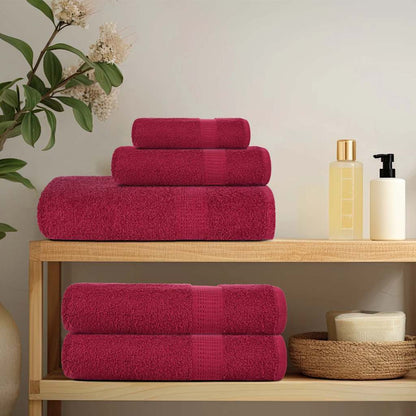 Asciugamani da Bagno 4pz Bordeaux 100x150cm 360g/m² 100% Cotone