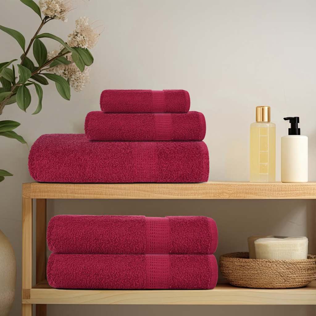 Asciugamani da bagno FROGN 10 pz Bordeaux 100x150 cm 360 g/m²