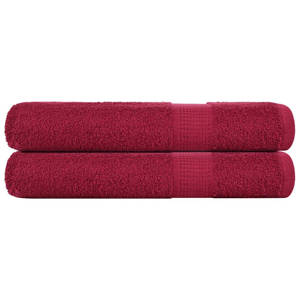 Asciugamani 2 pz Bordeaux 100x200 cm 360 g/m² 100% Cotone