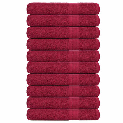 Asciugamani 10 pz Bordeaux 100x200 cm 360 g/m² 100% Cotone