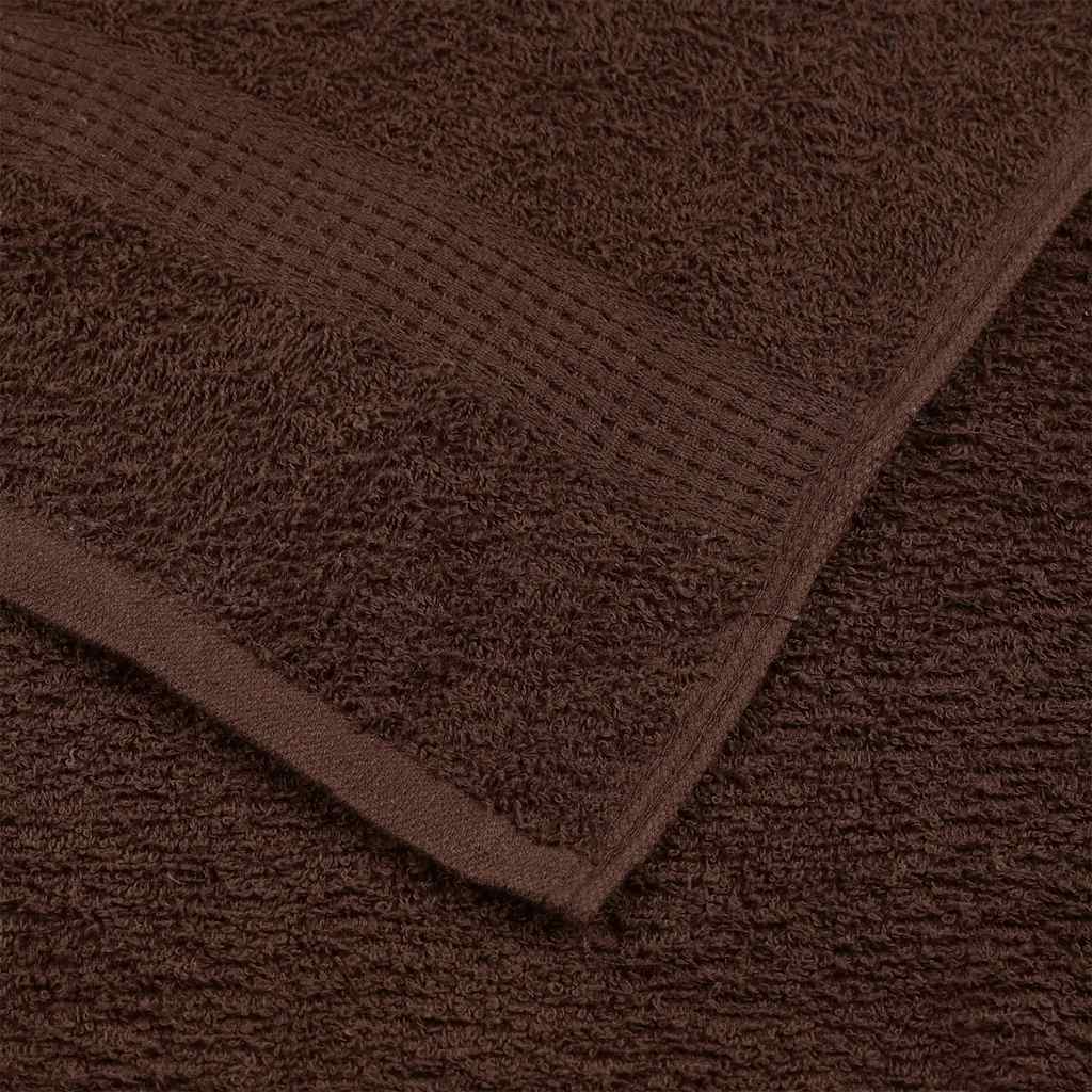 Asciugamani 10 pz Marrone 50x100 cm 360 g/m² 100% Cotone