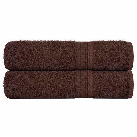 Asciugamani da Bagno 2 pz Marrone 100x150cm 360g/m² 100% Cotone