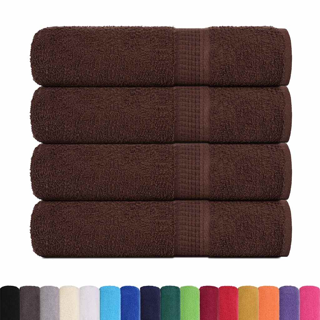 Asciugamani da Bagno 4 pz Marrone 100x150cm 360g/m² 100% Cotone