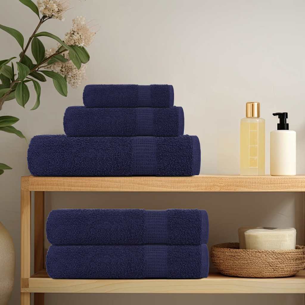 Asciugamani da bagno 10 pz FROGN Blu navy 30x30 cm 100% cotone - homemem39