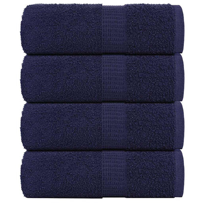 Asciugamani Ospiti 4 pz Blu Marino 30x50cm 360 g/m² 100% Cotone