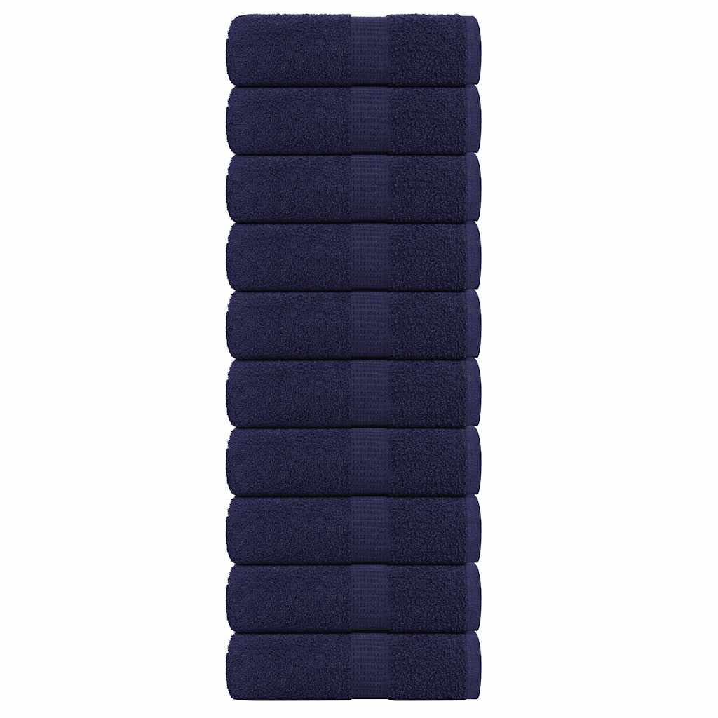 Asciugamani Ospiti 10pz Blu Marino 30x50cm 360 g/m² 100% Cotone