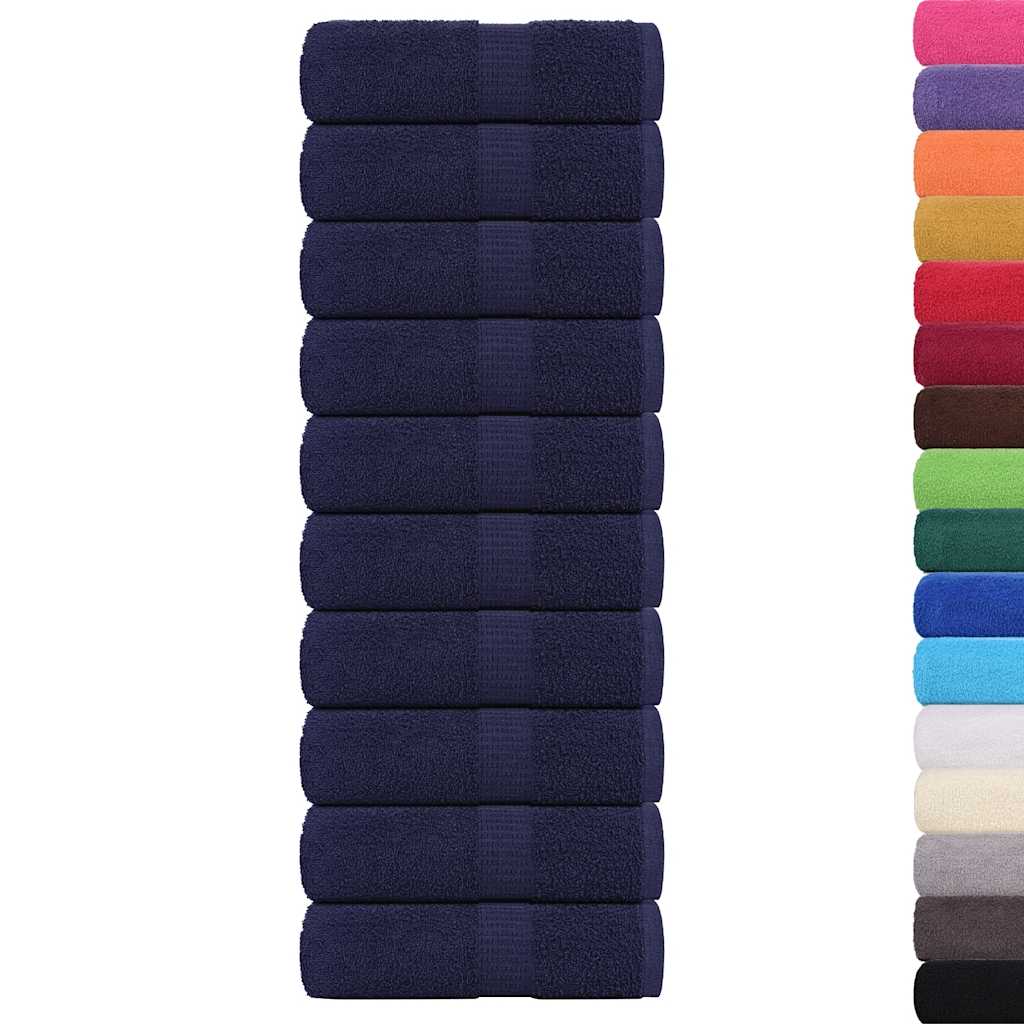 Asciugamani Ospiti 10pz Blu Marino 30x50cm 360 g/m² 100% Cotone