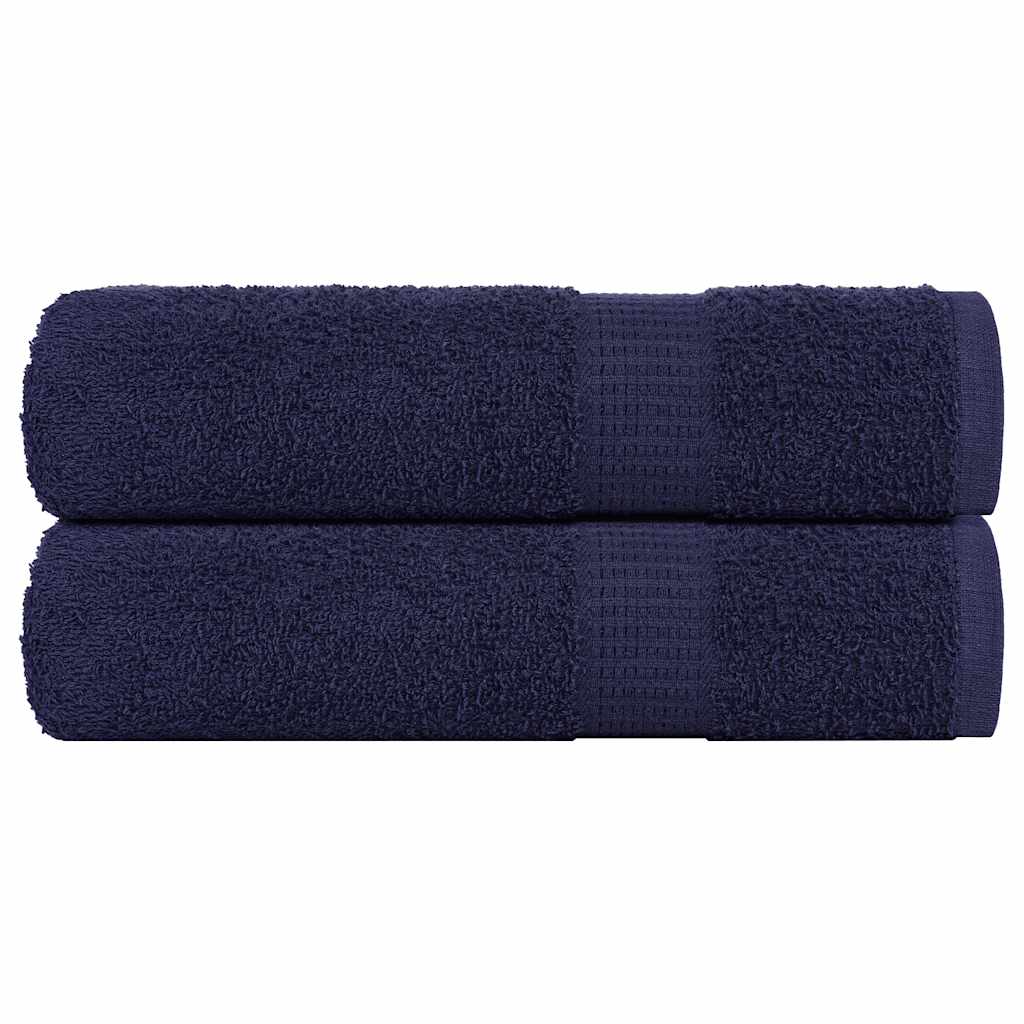 Asciugamani 2 pz Blu Marino 50x100 cm 360 g/m² 100% Cotone