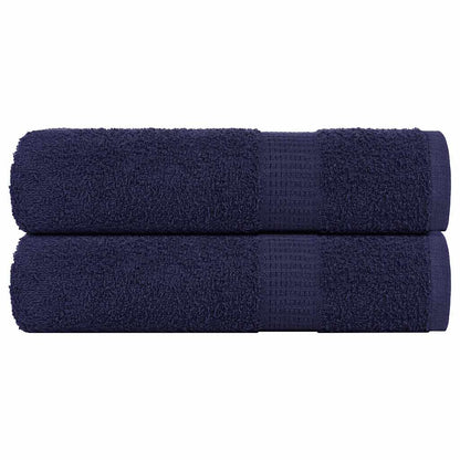 Asciugamani 2 pz Blu Marino 50x100 cm 360 g/m² 100% Cotone