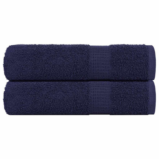 Asciugamani 2 pz Blu Marino 50x100 cm 360 g/m² 100% Cotone