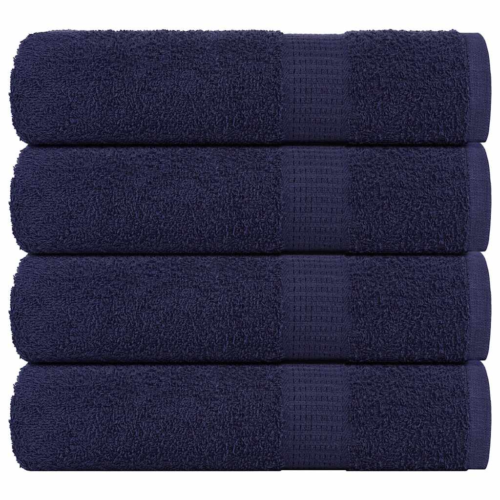 Asciugamani 4 pz Blu Marino 50x100 cm 360 g/m² 100% Cotone