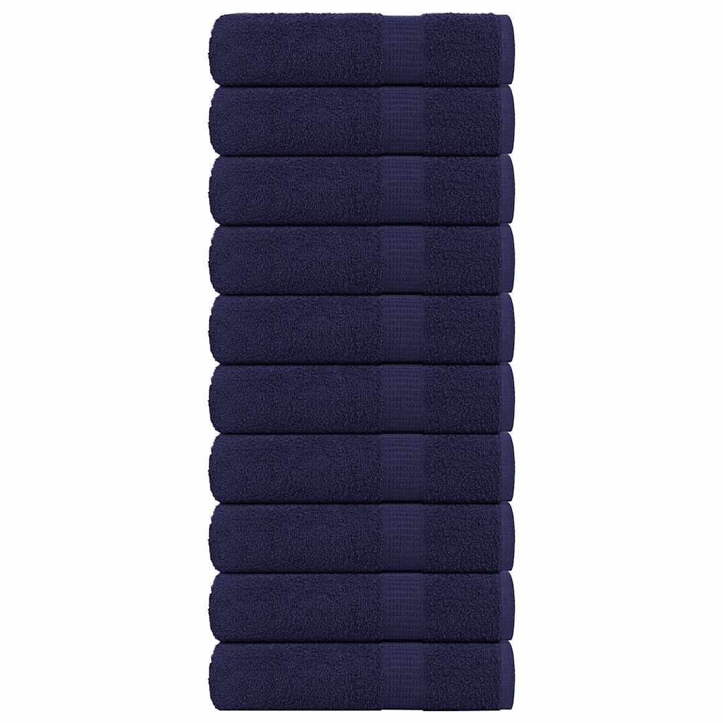 Asciugamani 10 pz Blu Marino 50x100 cm 360 g/m² 100% Cotone