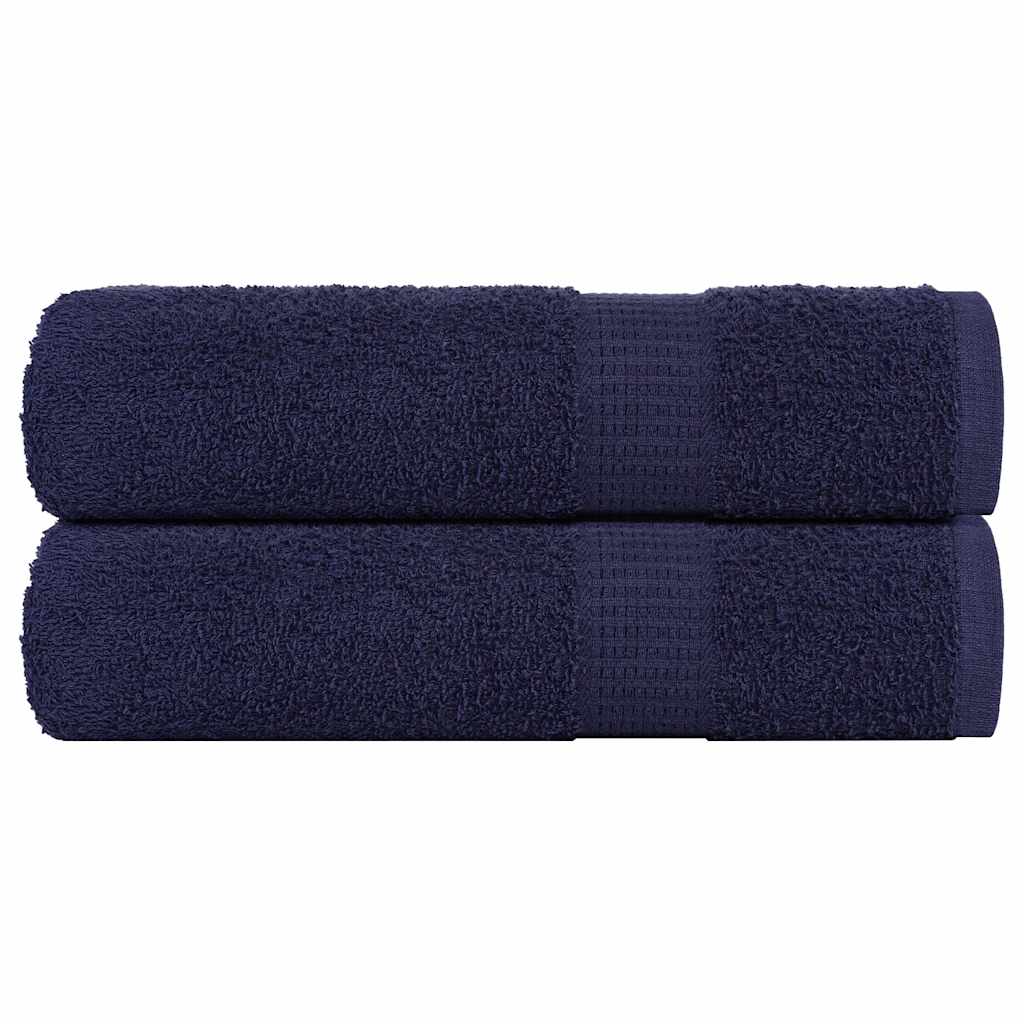 Asciugamani Doccia 2 pz Blu Marino 70x140cm 360g/m² 100% Cotone