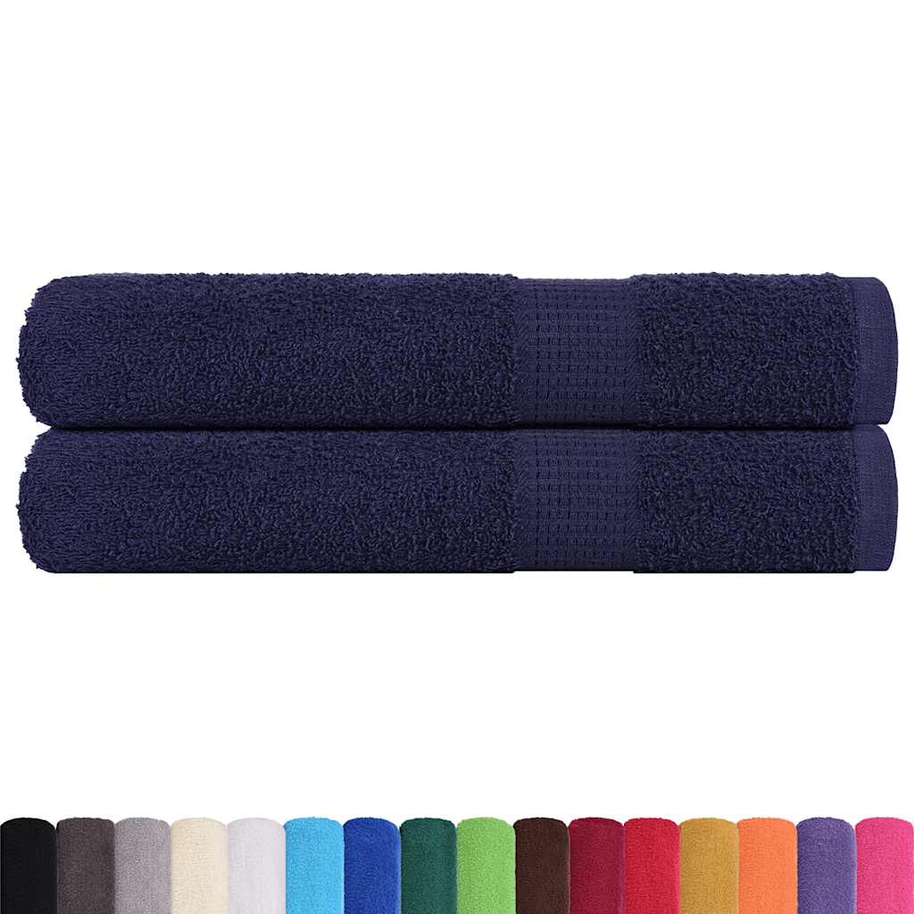 Asciugamani 2 pz Blu Marino 100x200 cm 360 g/m² 100% Cotone