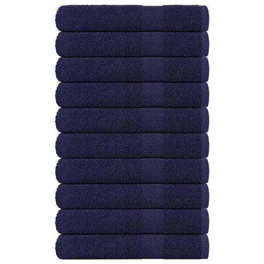 Asciugamani 10 pz Blu Marino 100x200 cm 360 g/m² 100% Cotone