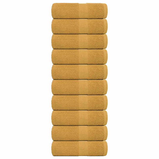 Asciugamani per Sapone 10 pz Oro 30x30cm 360 g/m² 100% Cotone