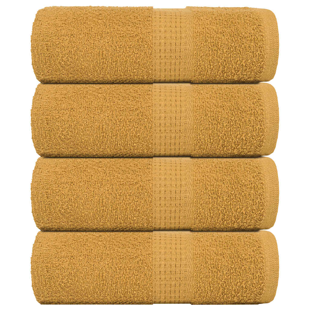 Asciugamani Ospiti 4 pz Oro 30x50 cm 360 g/m² 100% Cotone