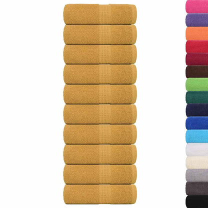 Asciugamani Ospiti 10 pz Oro 30x50 cm 360 g/m² 100% Cotone