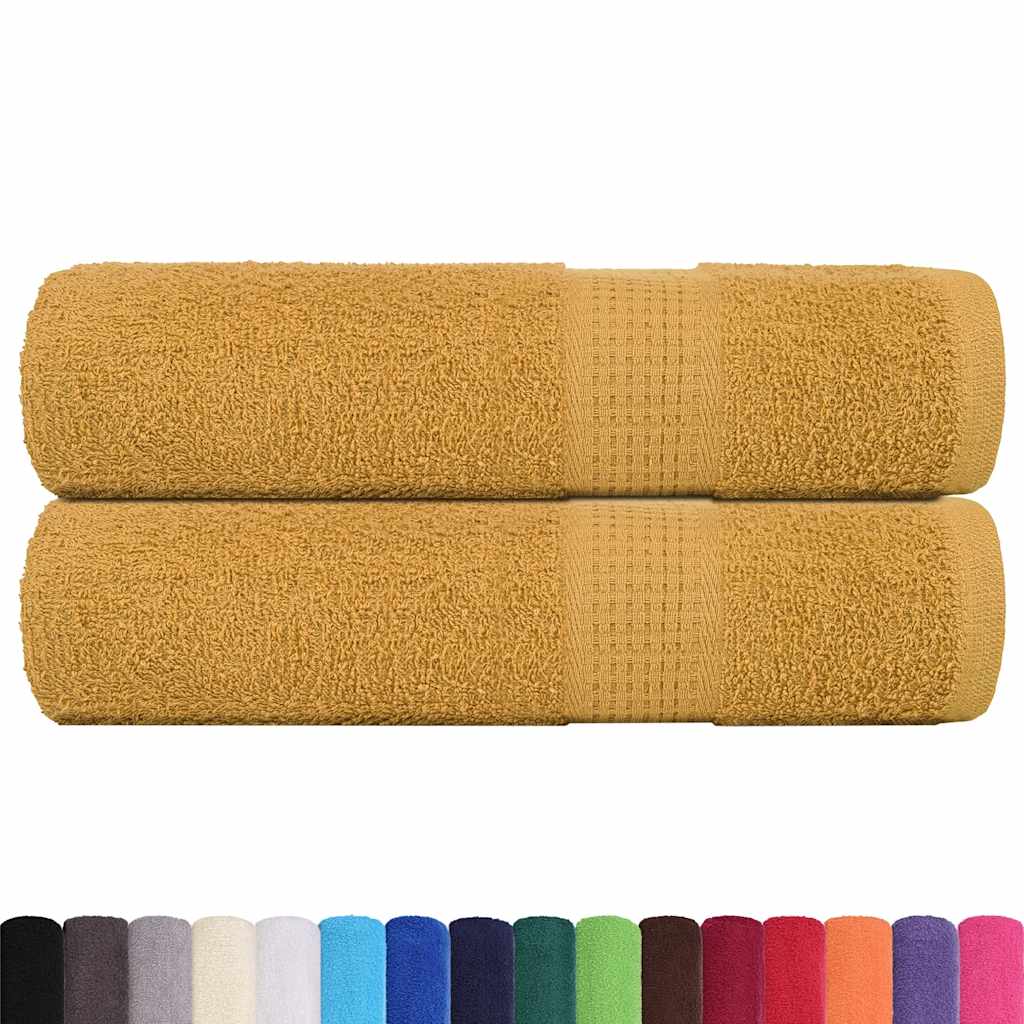 Asciugamani Doccia 2 pz Oro 70x140 cm 360 g/m² 100% Cotone