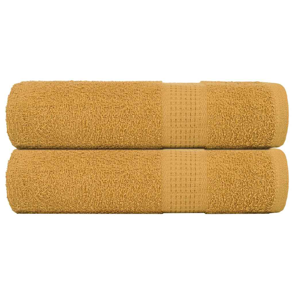 Asciugamani da Bagno 2 pz Oro 100x150 cm 360 g/m² 100% Cotone