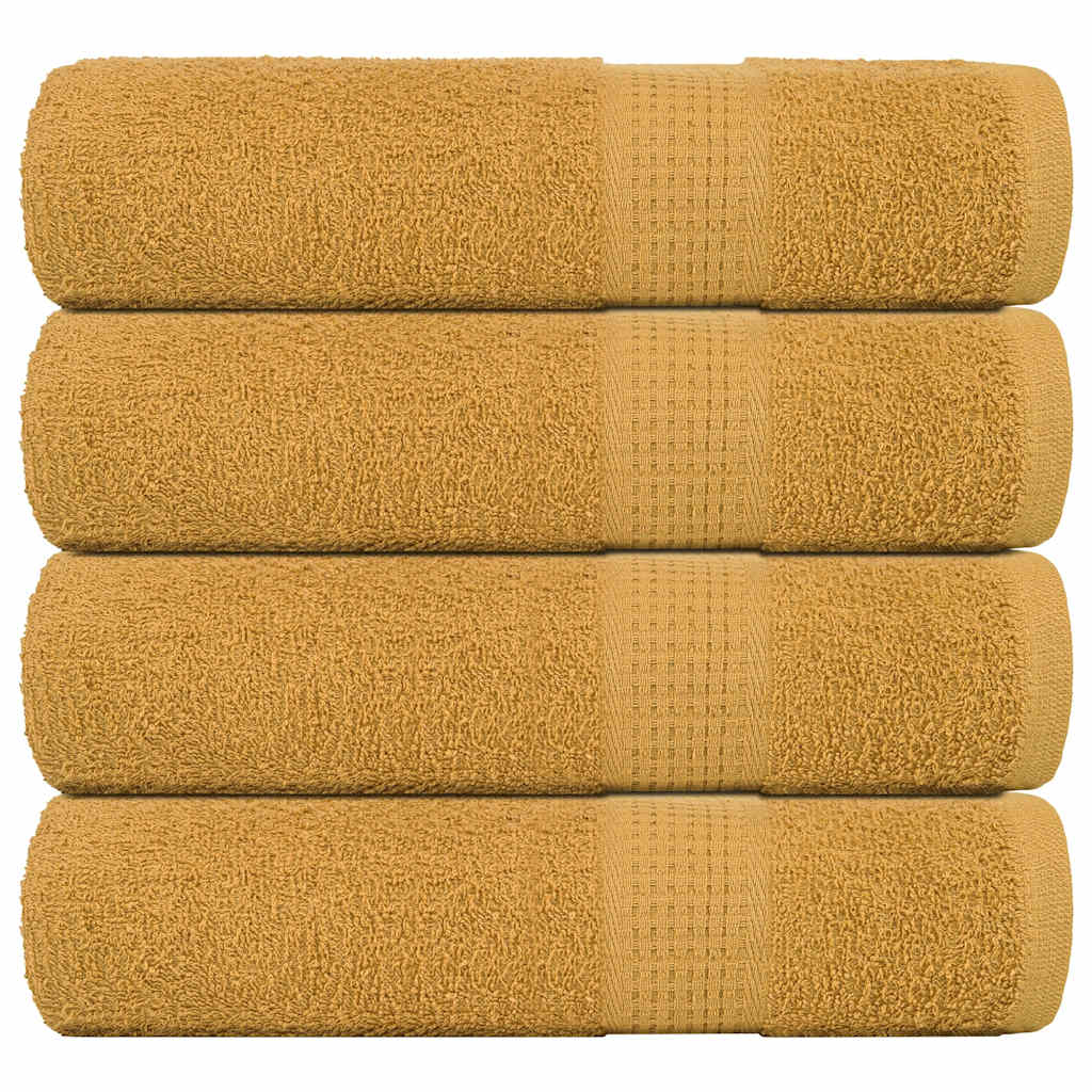 Asciugamani da Bagno 4 pz Oro 100x150 cm 360 g/m² 100% Cotone